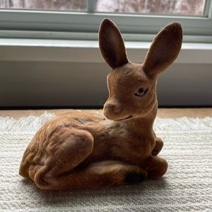Vintage flocked brown deer for Christmas